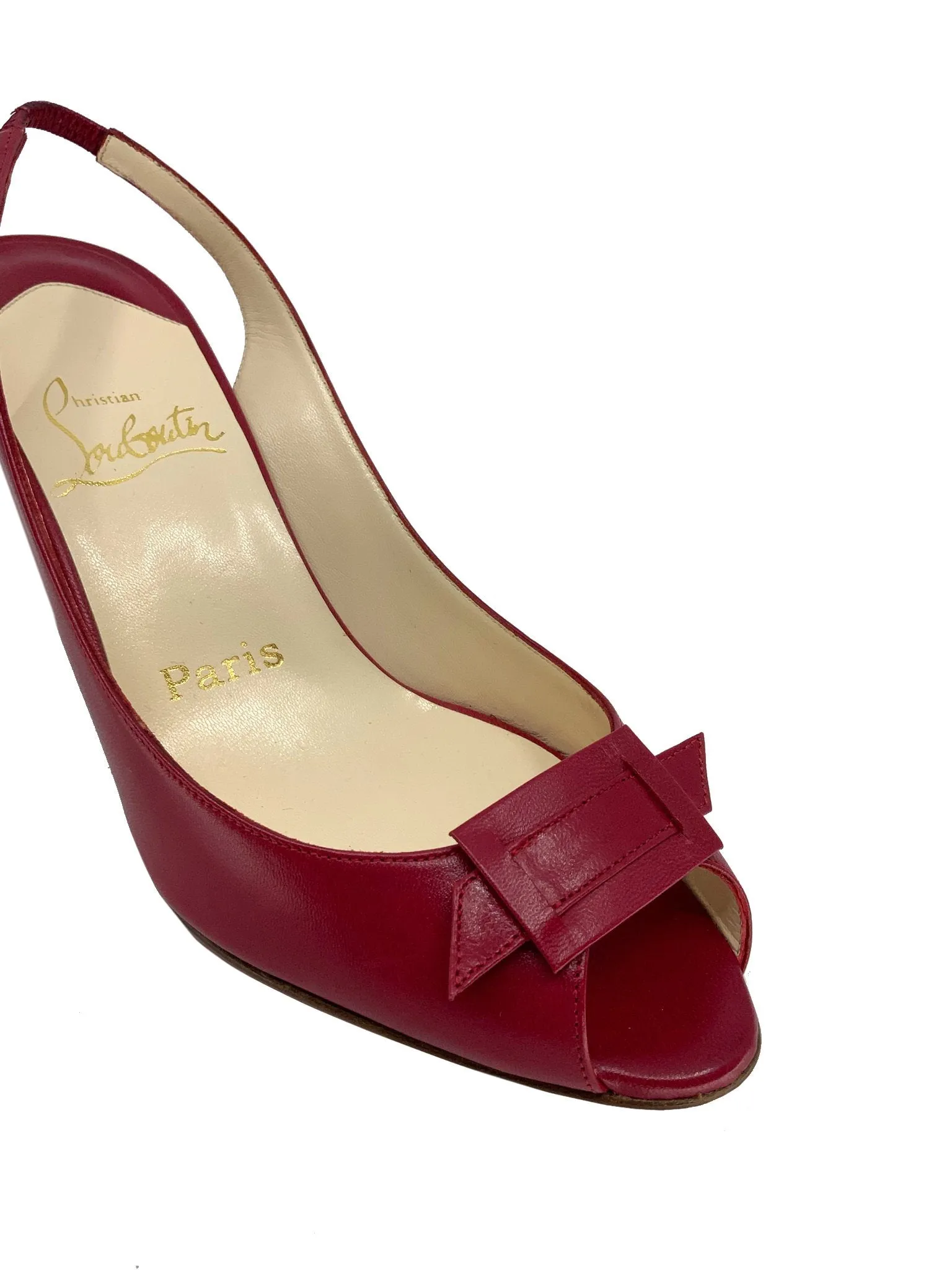 Stylish Christian Louboutin Leather Slingback in Size 7