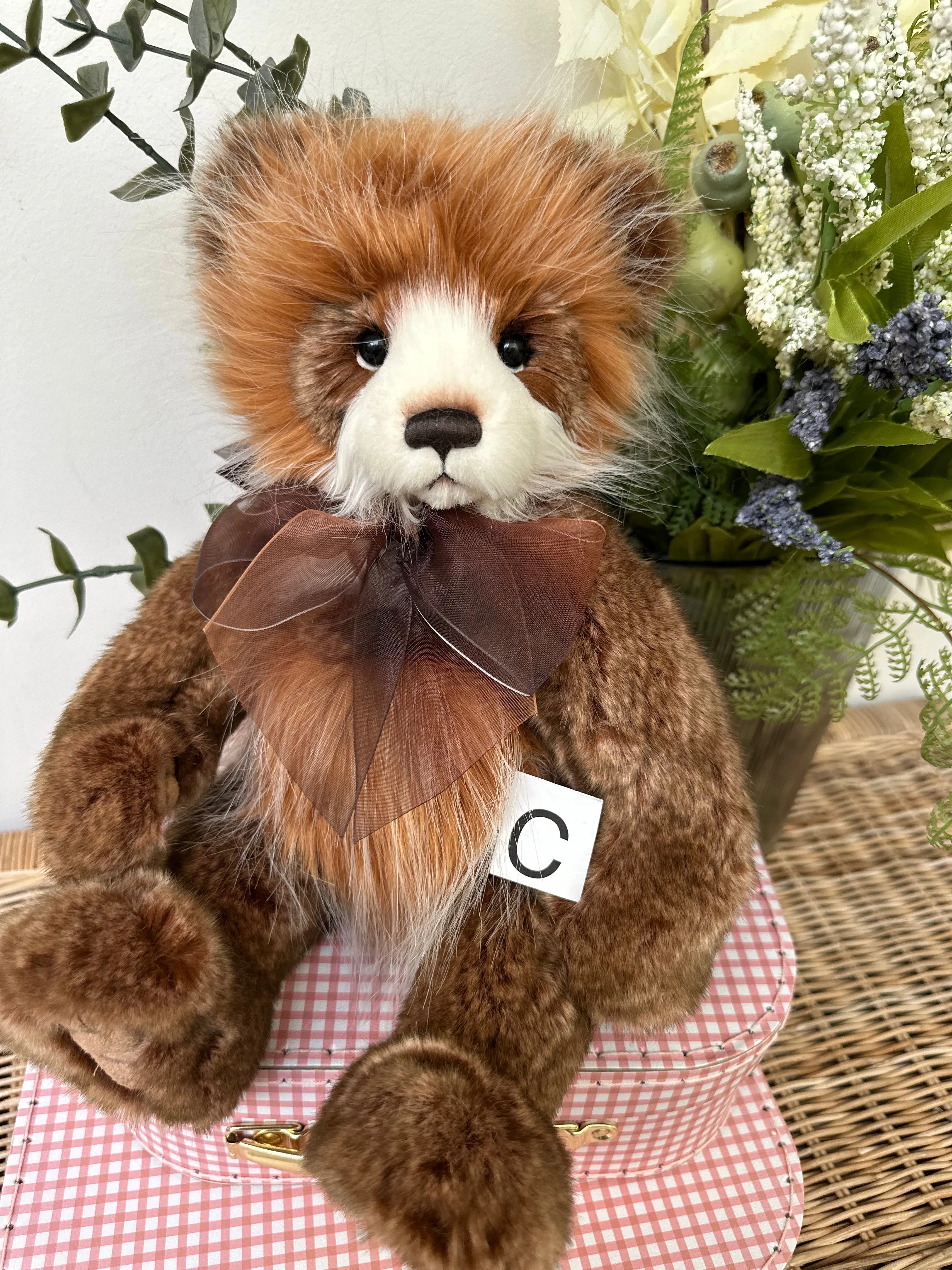 Charlie Bears Cuddle Time Teddy Bear with Pin Badge - Clockmaker Brand