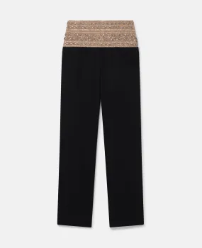 Crystal-Embellished Wool Trousers