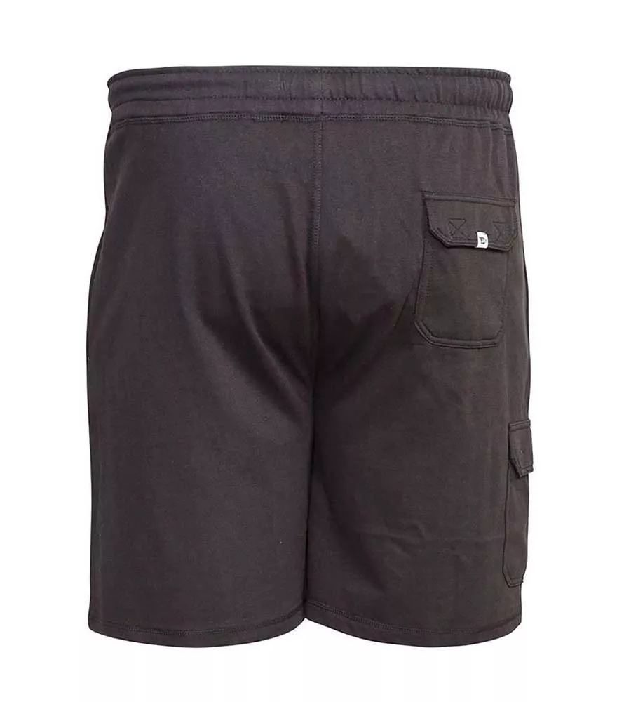 Black Lightweight Fleece Cotton Cargo Shorts