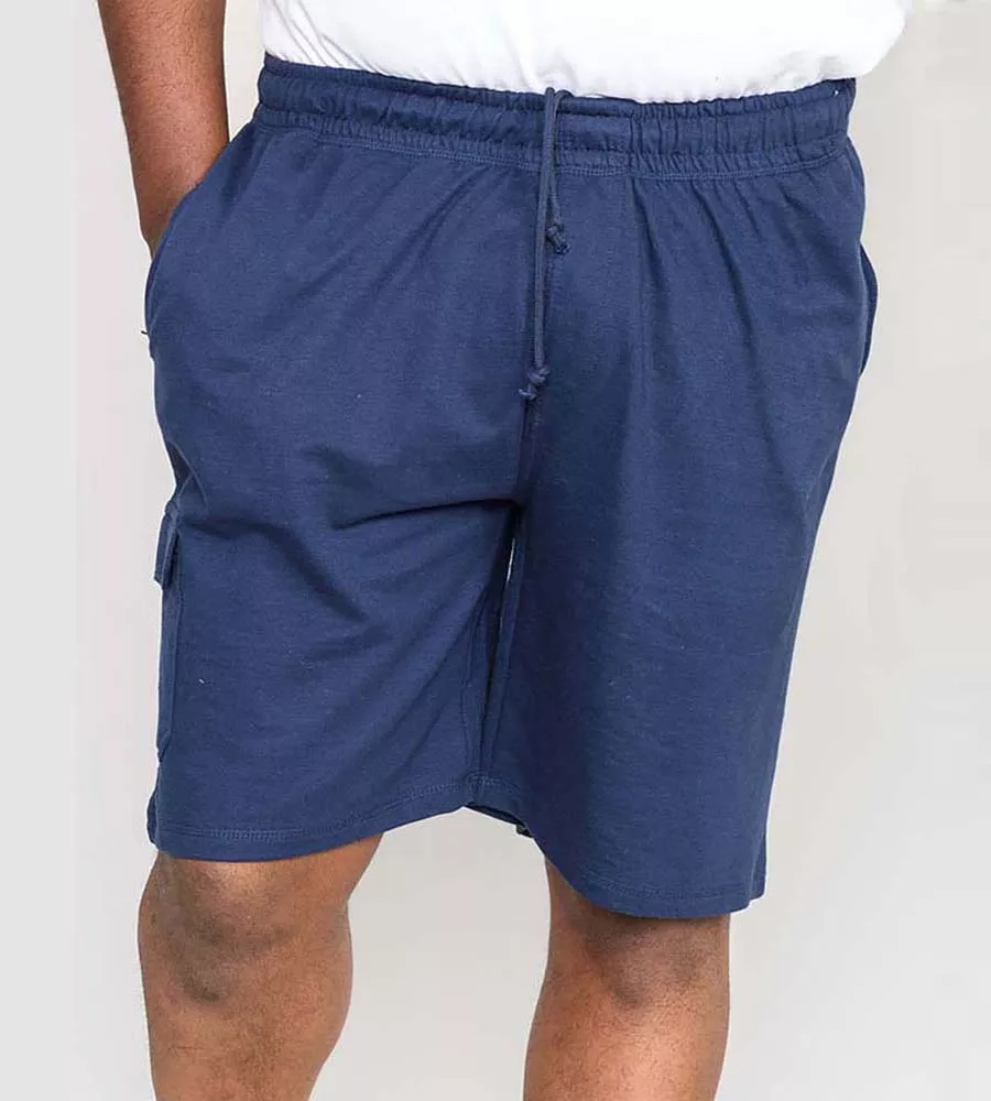 Navy Lightweight Fleece Cotton Cargo Shorts