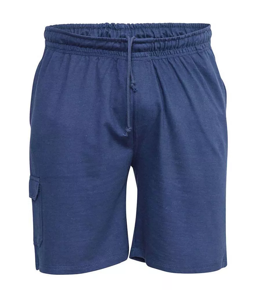 Navy Lightweight Fleece Cotton Cargo Shorts