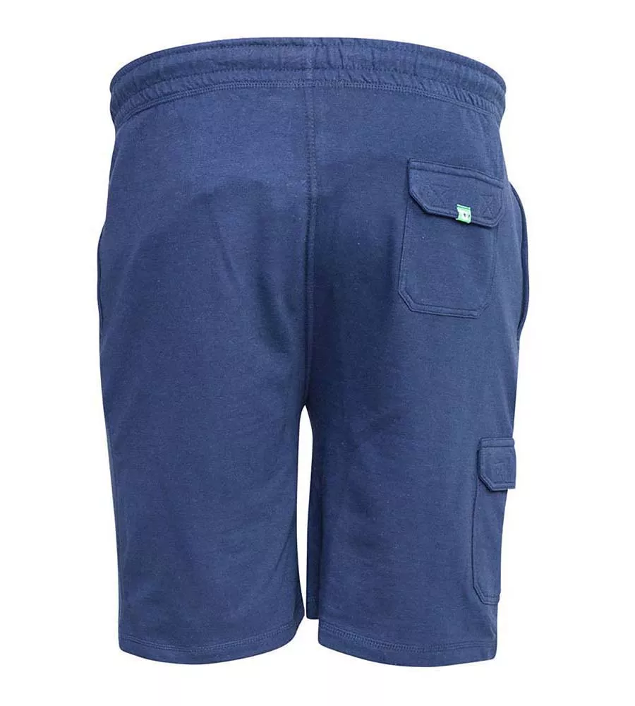 Navy Lightweight Fleece Cotton Cargo Shorts