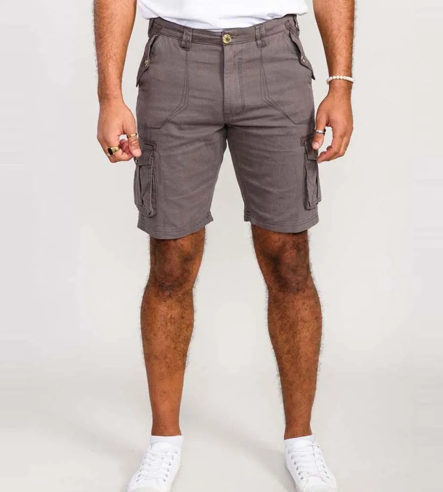 Grey Cotton Cargo Shorts