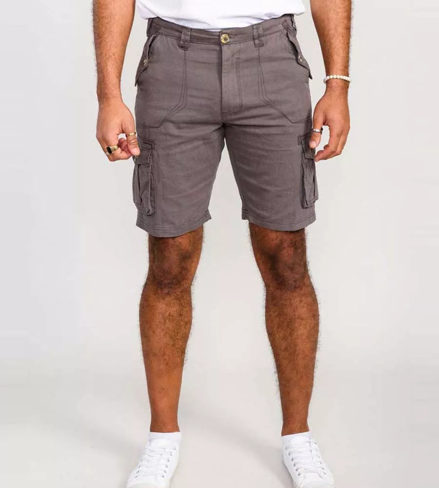 Grey Cotton Cargo Shorts