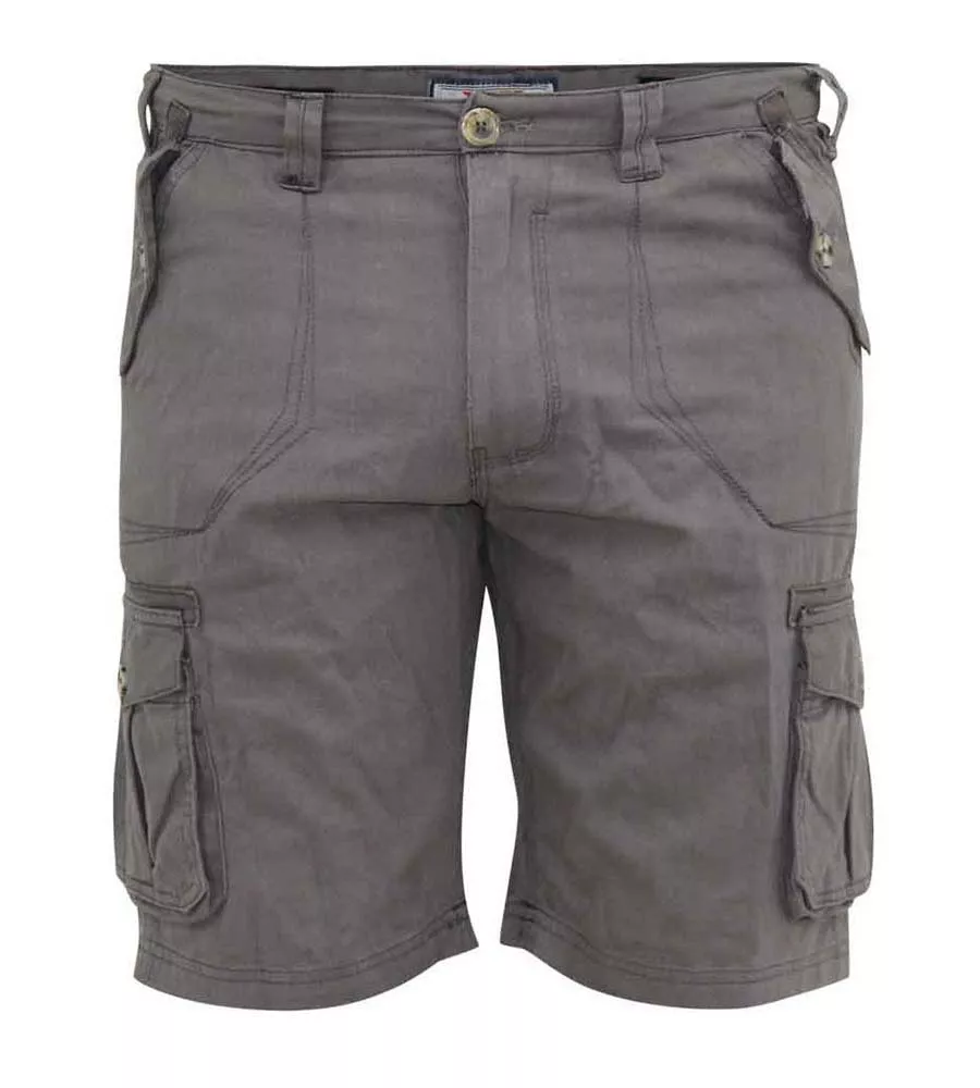 Grey Cotton Cargo Shorts