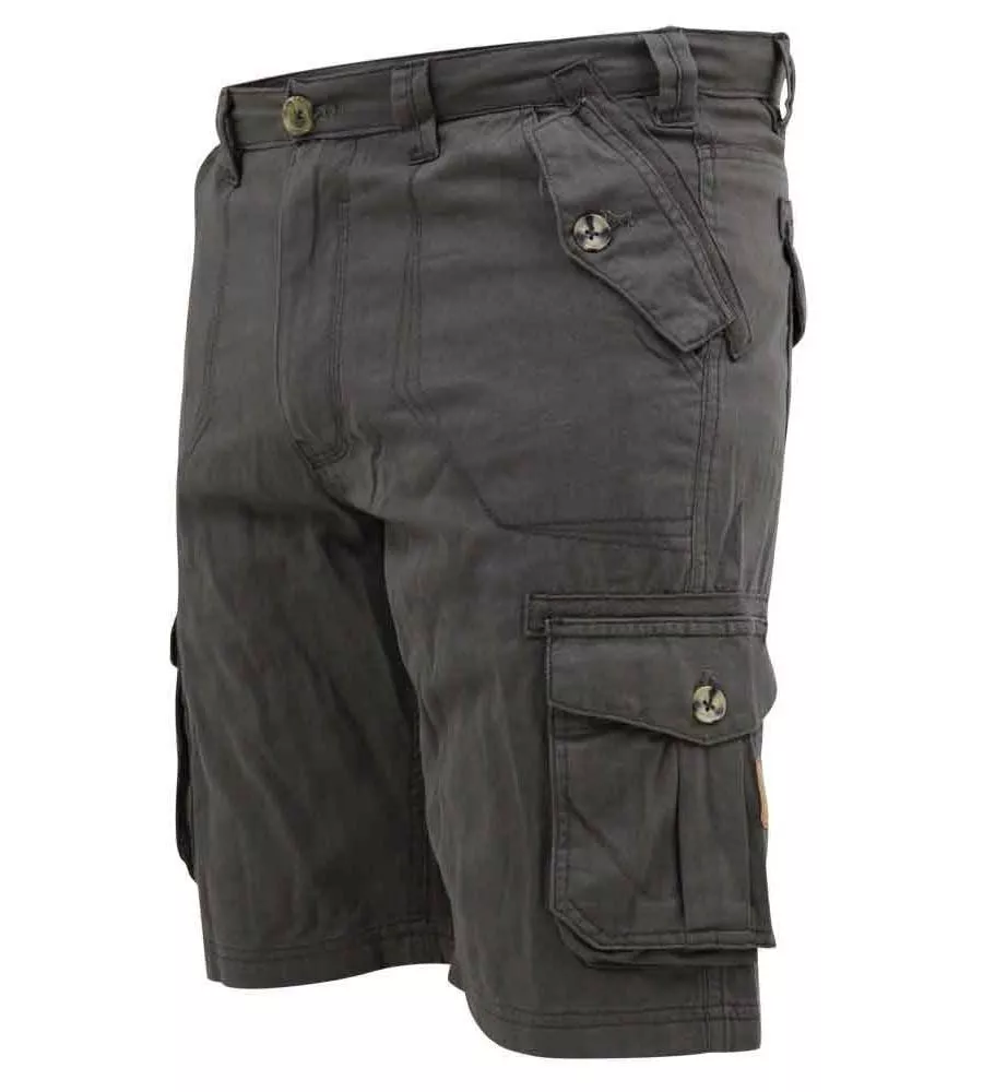 Grey Cotton Cargo Shorts