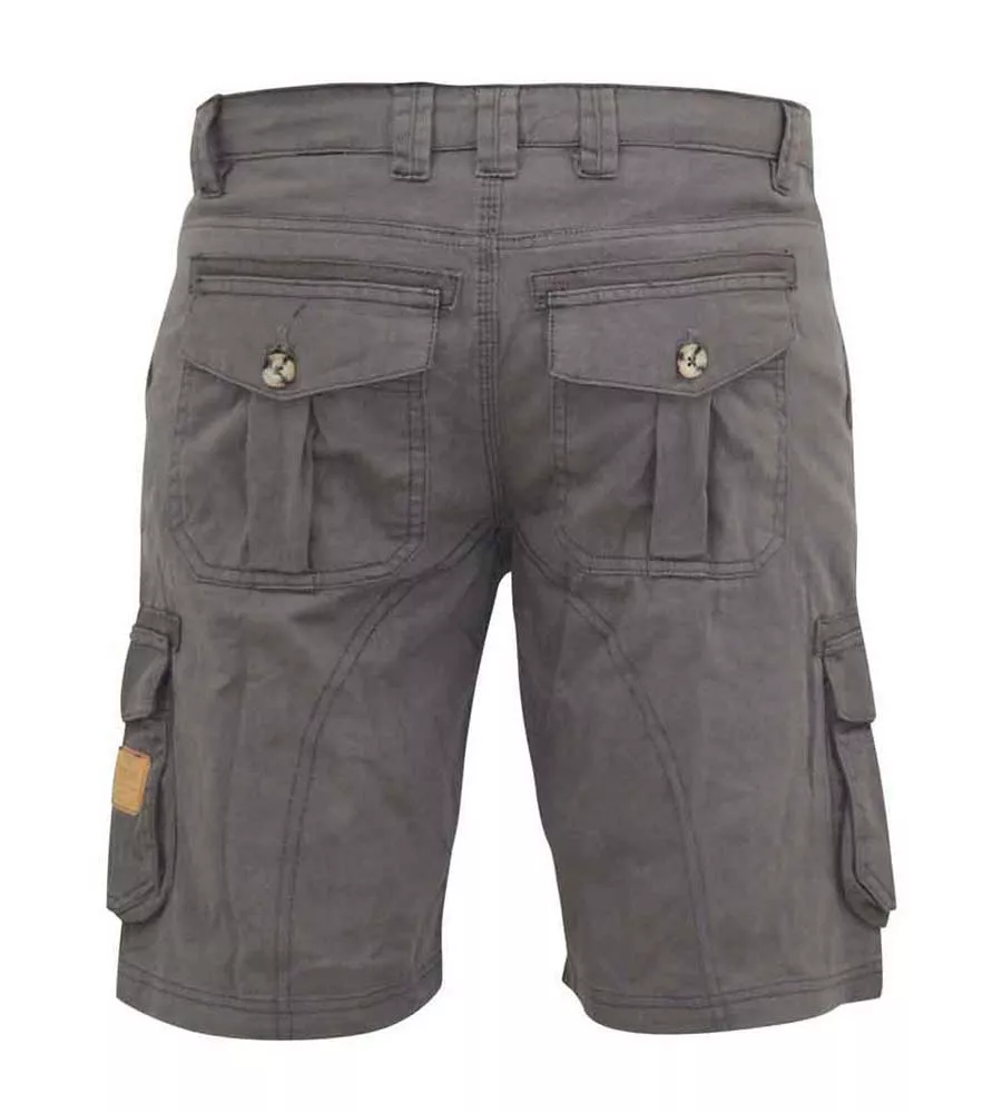 Grey Cotton Cargo Shorts