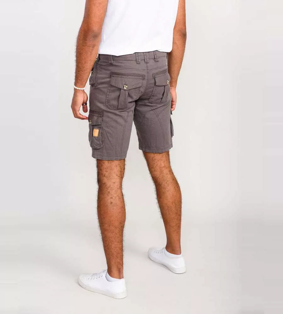 Grey Cotton Cargo Shorts