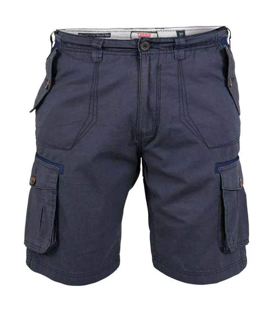 Navy Cotton Cargo Shorts