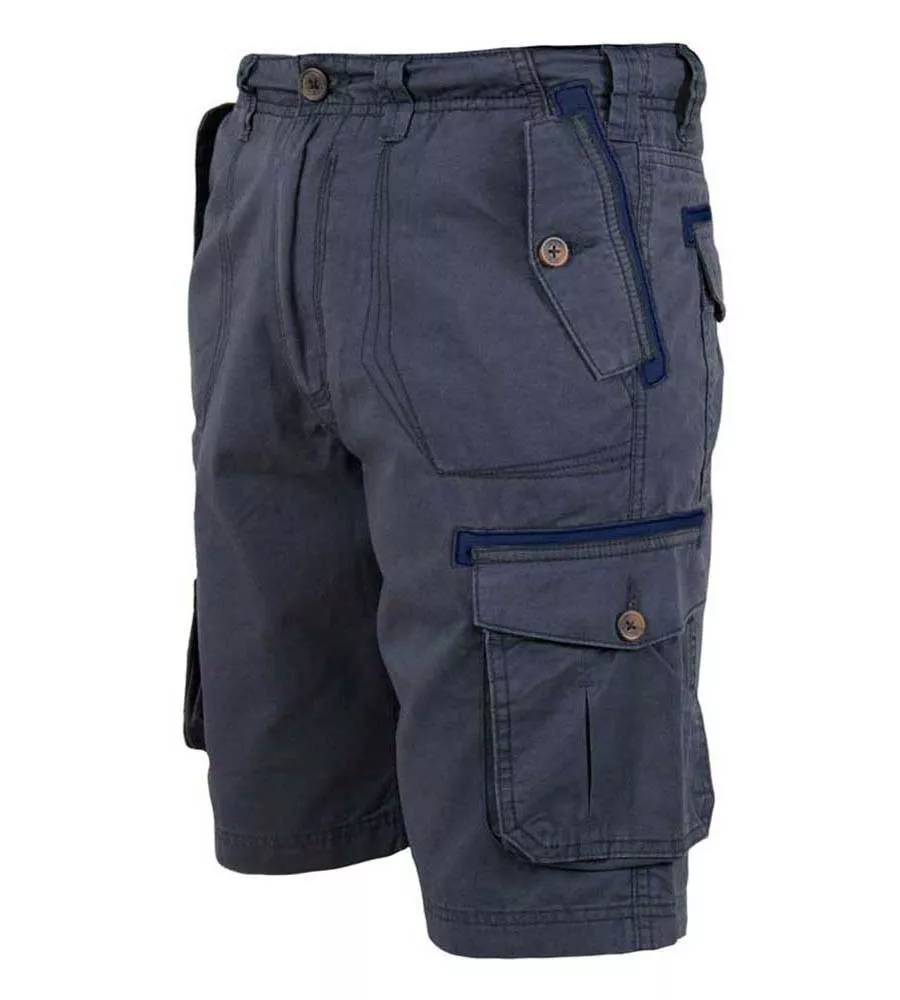 Navy Cotton Cargo Shorts