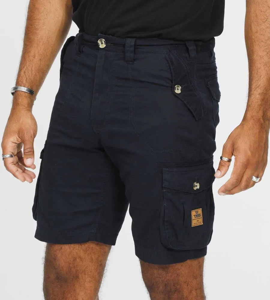 Navy Cotton Cargo Shorts for Men (Rodney)