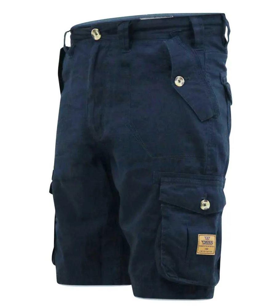 Navy Cotton Cargo Shorts for Men (Rodney)