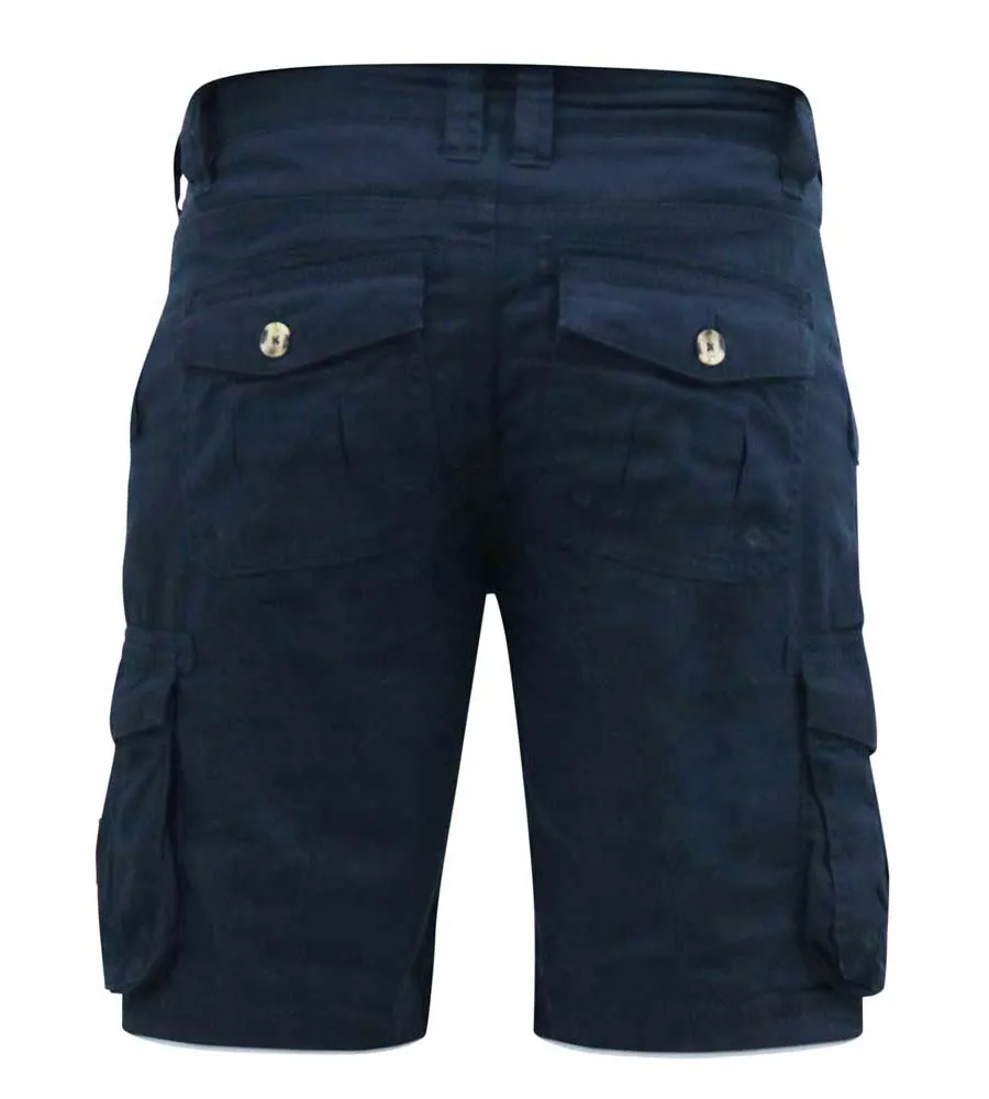 Navy Cotton Cargo Shorts for Men (Rodney)