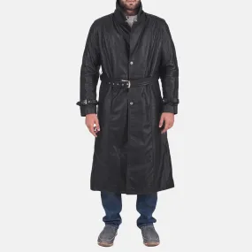 Horizon Leathers Black Leather Overcoat