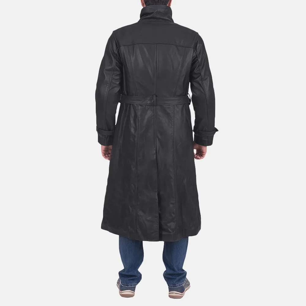 Horizon Leathers Black Leather Overcoat