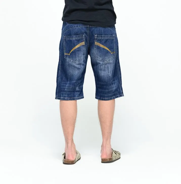 Baggy Cargo Summer Calf-length Hip-Hop Men's Denim Shorts