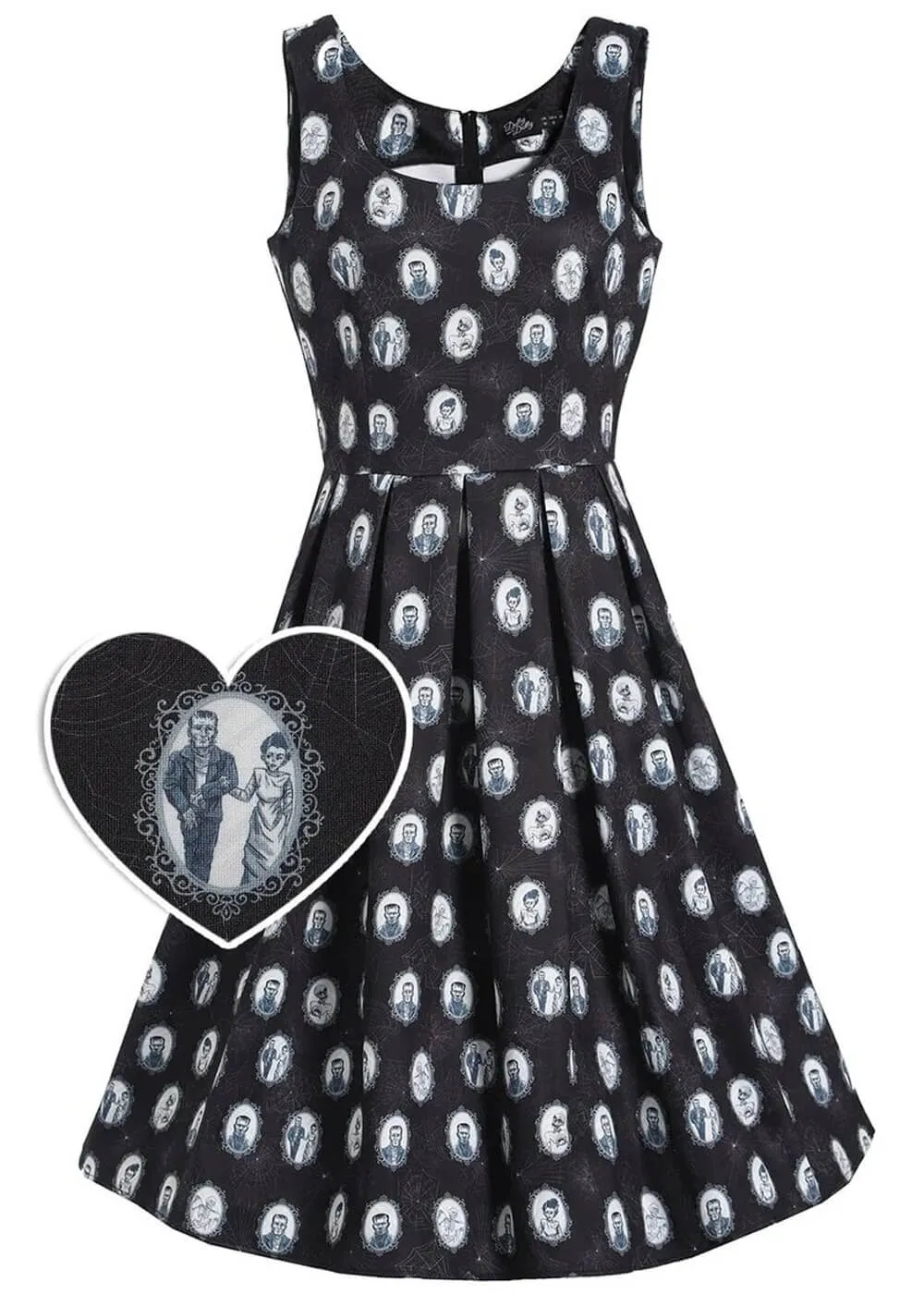 Vintage 50's Style Frankenstein Monster Swing Dress