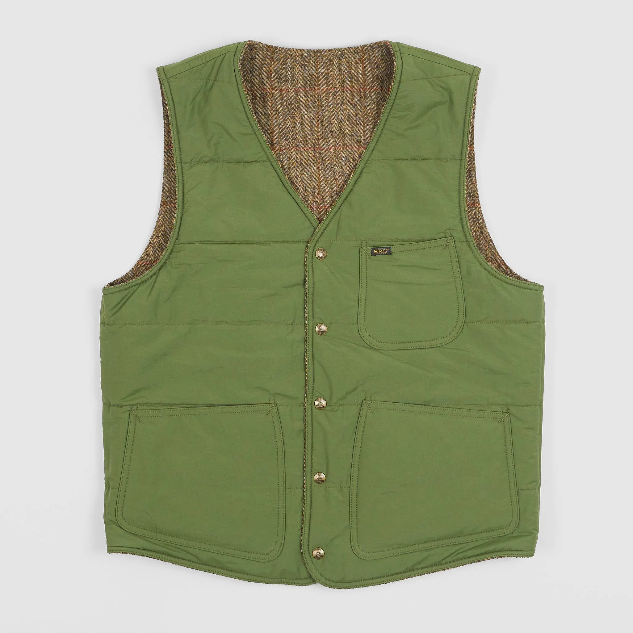 Double RL Huntshaw Reversible Harris Tweed Vest