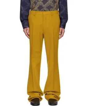 Yellow Wool Trousers by Dries Van Noten