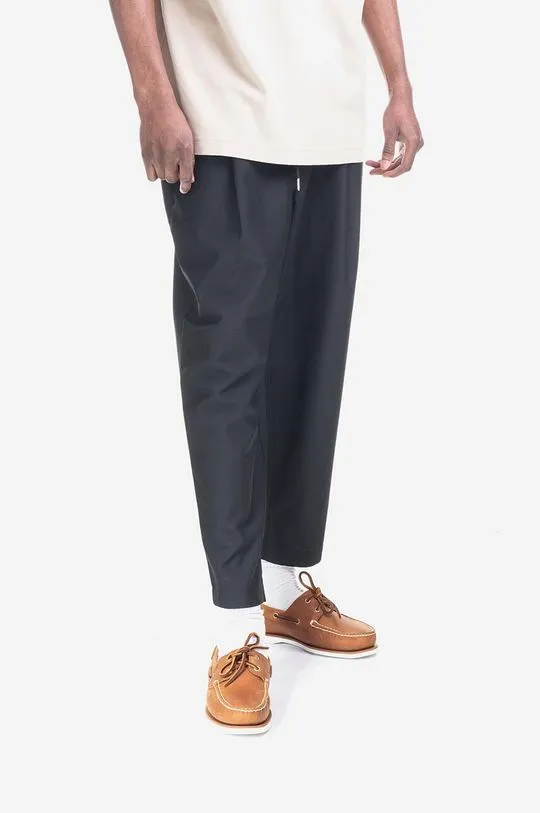 Drôle de Monsieur Signature black wool trousers