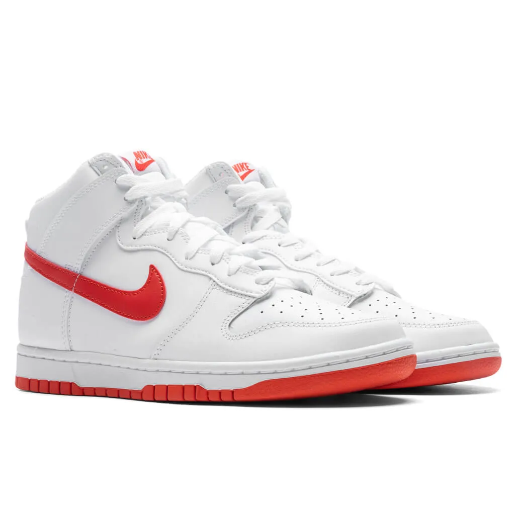 Retro Hi Dunk Sneakers in White/Picante Red/White