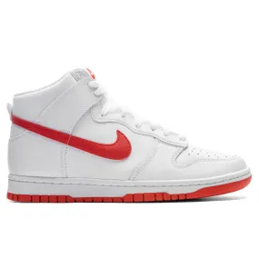 Retro Hi Dunk Sneakers in White/Picante Red/White