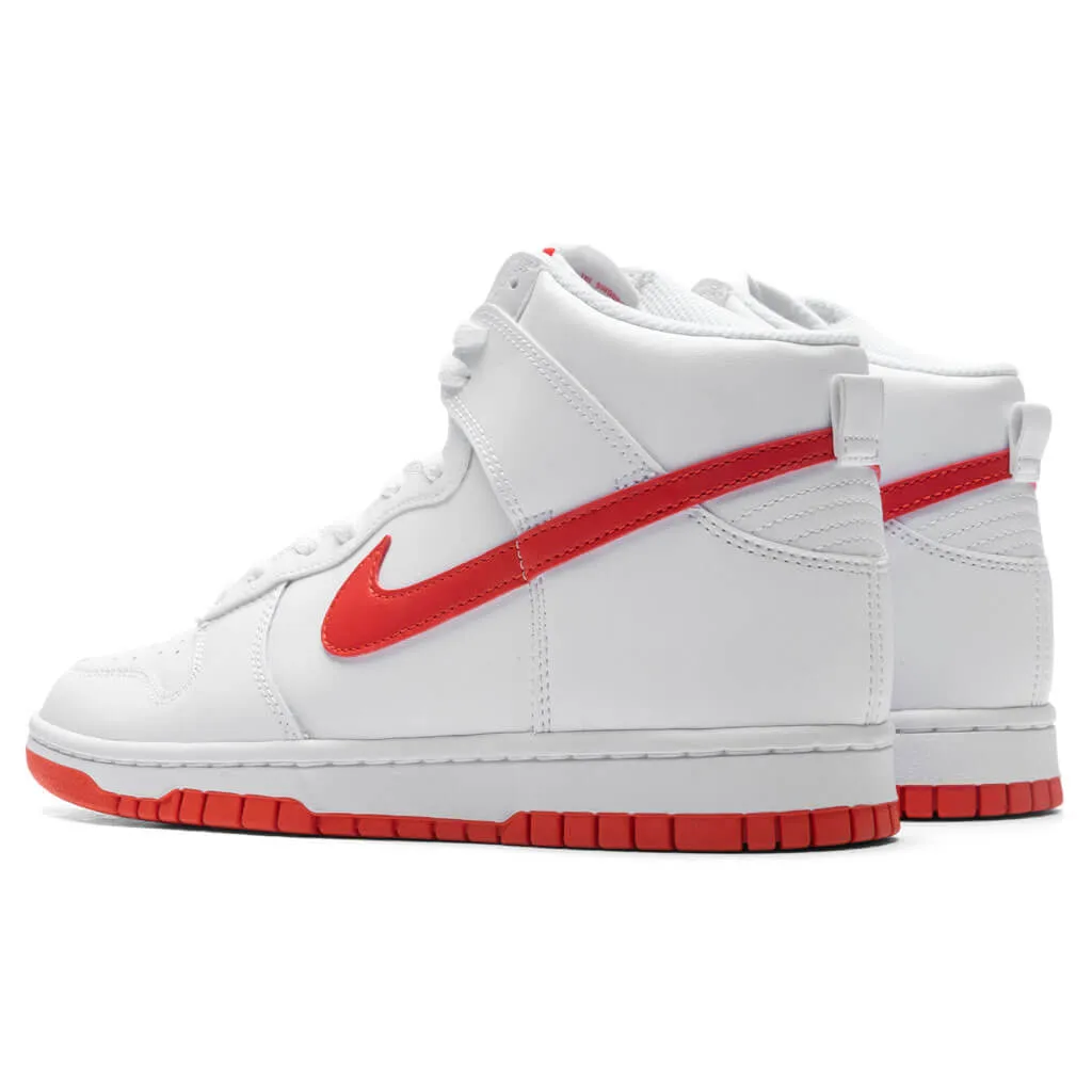 Retro Hi Dunk Sneakers in White/Picante Red/White