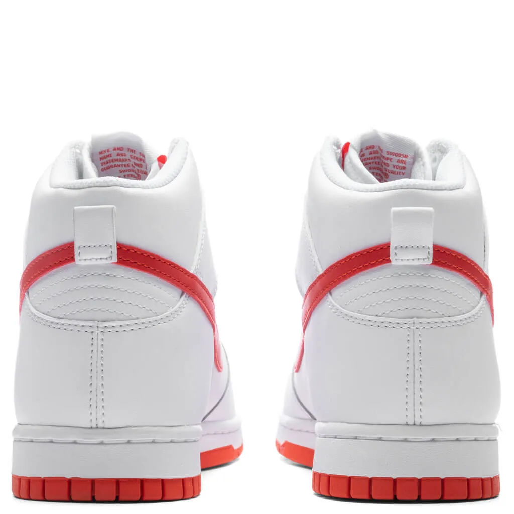 Retro Hi Dunk Sneakers in White/Picante Red/White