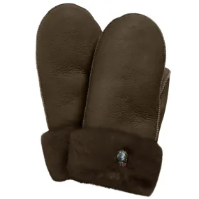 Brown Parajumpers Mens Shearling Mittens Gloves