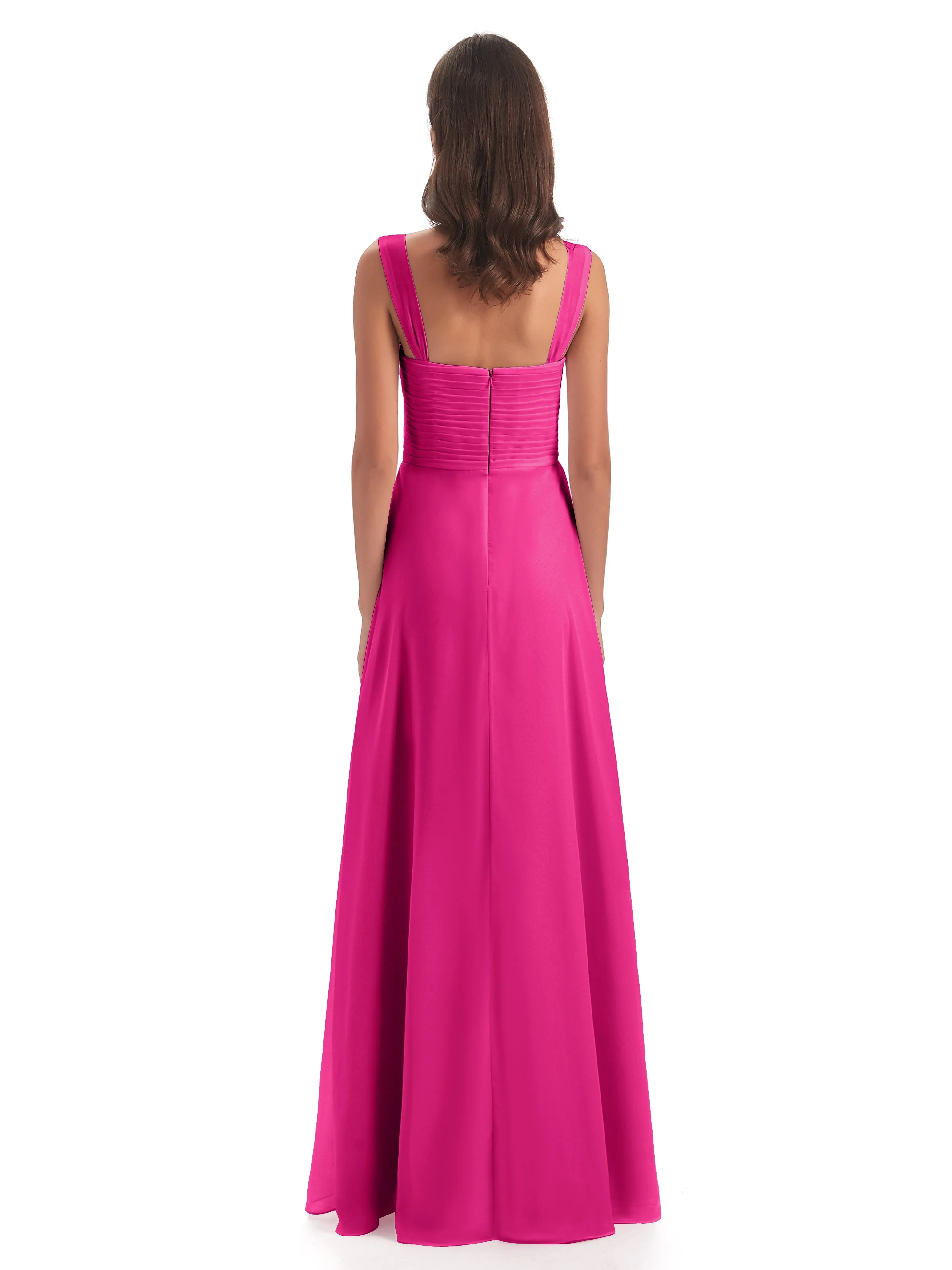 Egypt Column Chiffon Bridesmaid Dresses