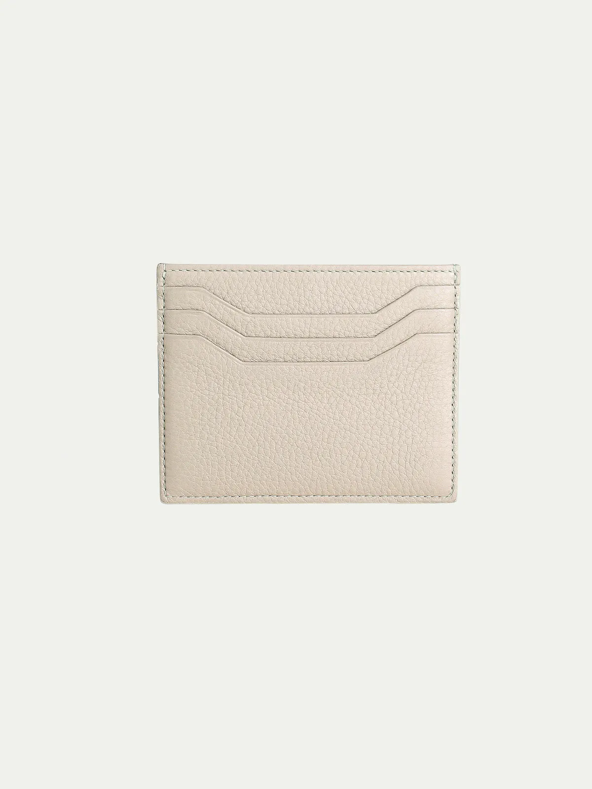 Cardholder Beige Grained Leather