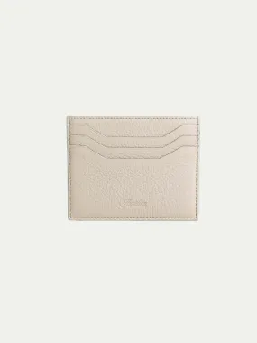 Cardholder Beige Grained Leather