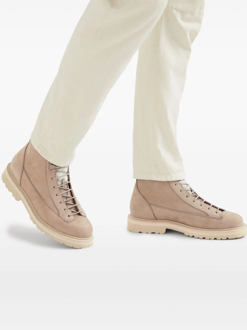 Elegant Beige Nubuck Leather Boots by BRUNELLO CUCINELLI