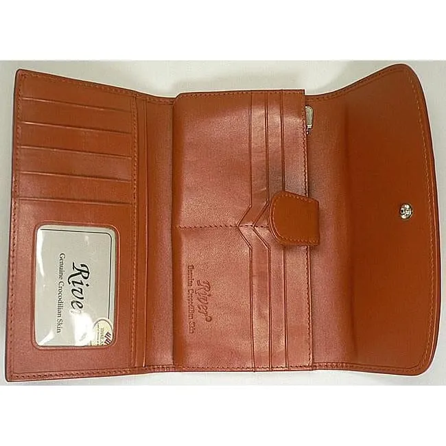 Long Wallet in Light Brown Crocodile Skin