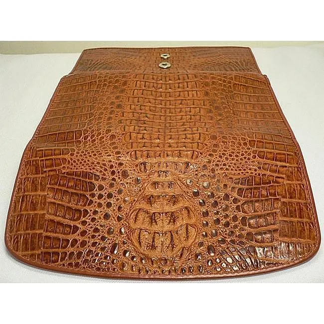 Long Wallet in Light Brown Crocodile Skin