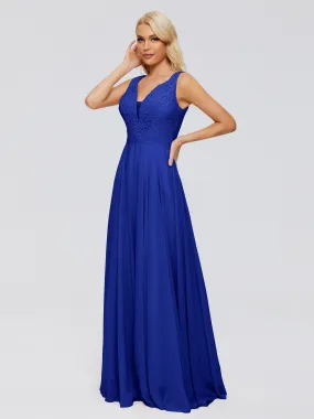 Eliza Trapeze V-Neck Chiffon Bridesmaid Dresses