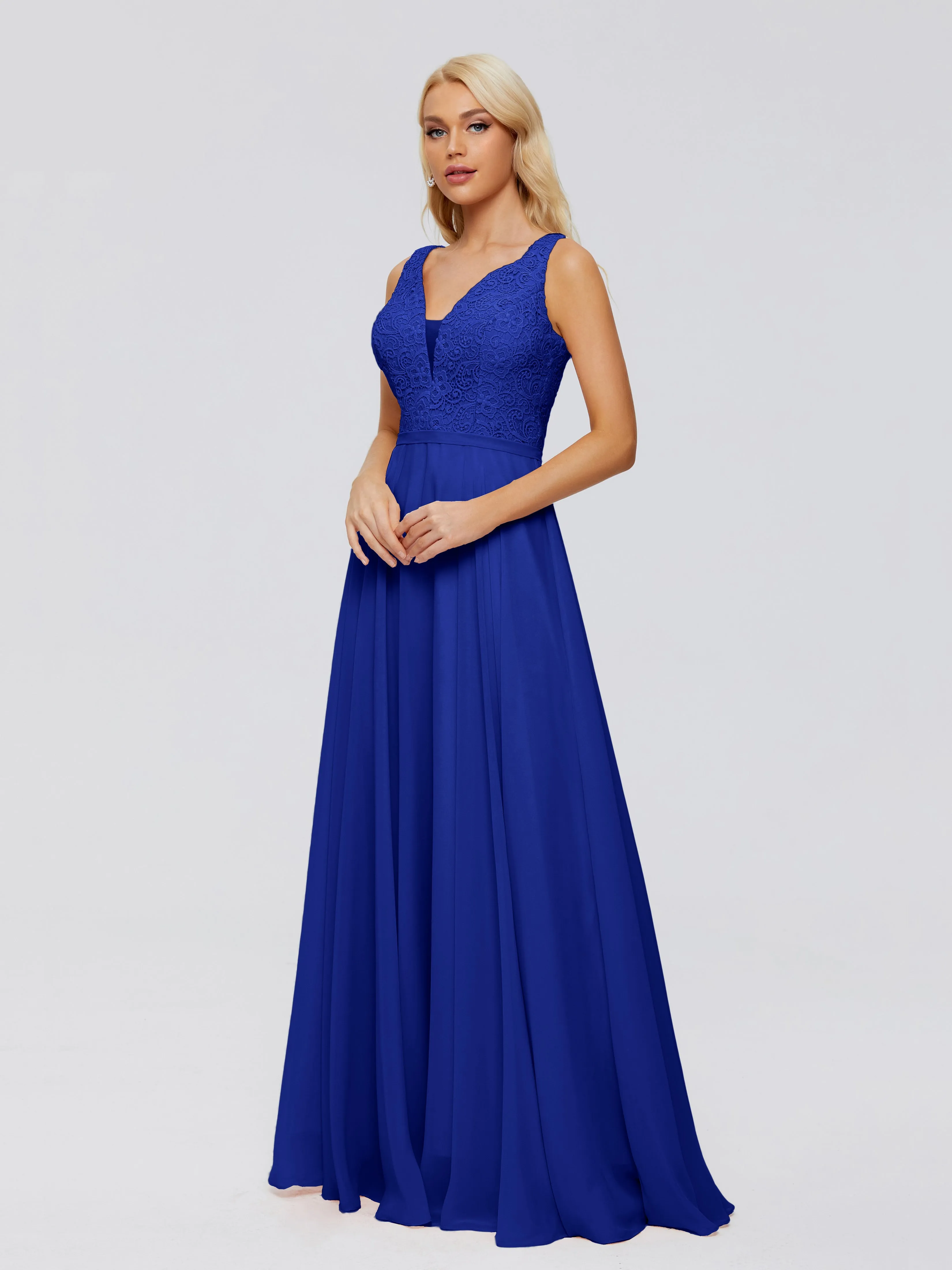 Eliza Trapeze V-Neck Chiffon Bridesmaid Dresses