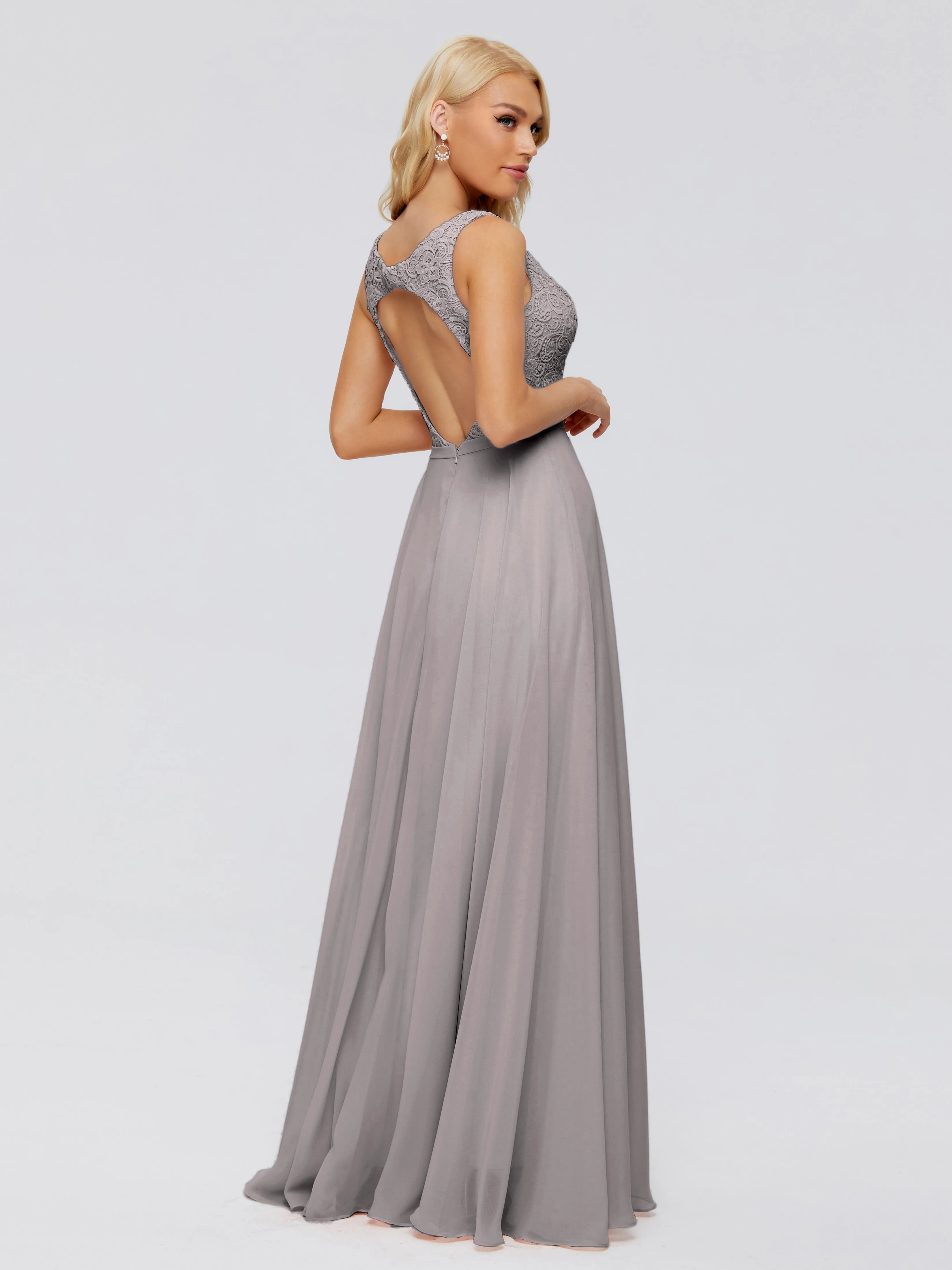 Eliza Trapeze V-Neck Chiffon Bridesmaid Dresses