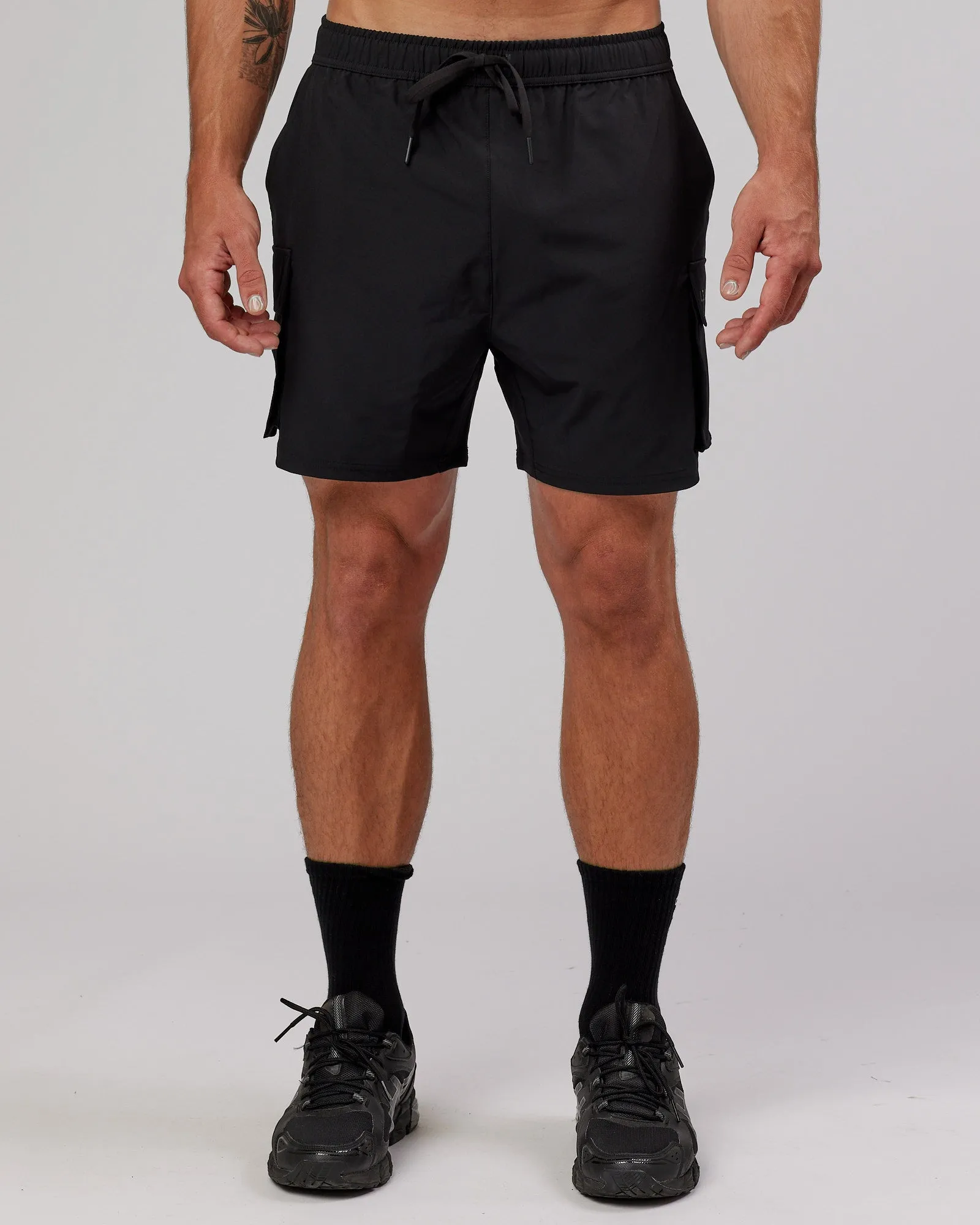 Energy Black Stretch Performance Cargo Shorts