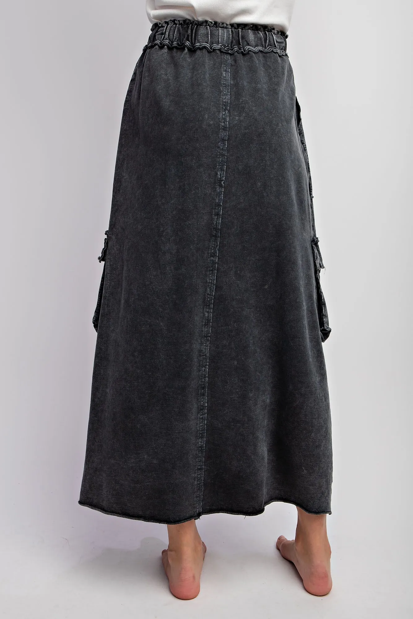 Faded Cargo Long Skirt