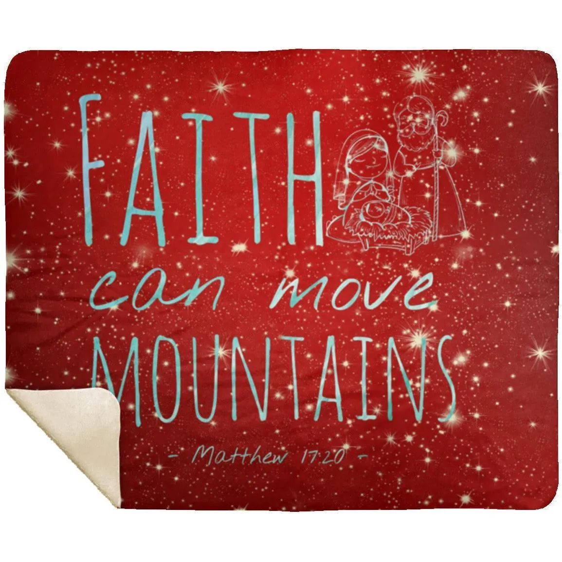 Bible Verses Blanket Faith Move Mountains Matthew 17:20 Design 3