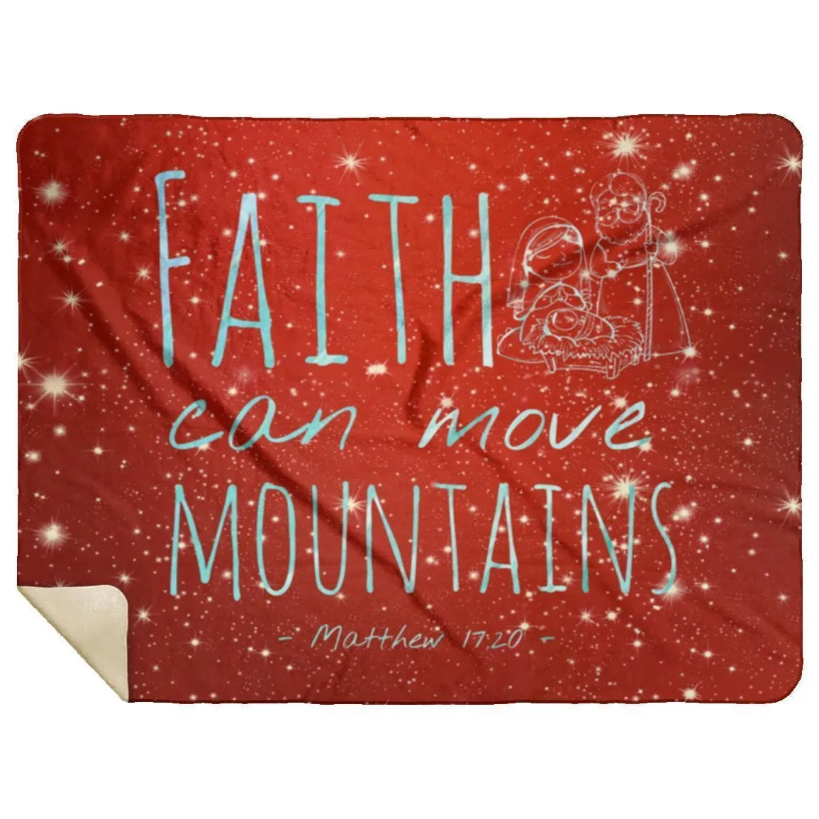 Bible Verses Blanket Faith Move Mountains Matthew 17:20 Design 3