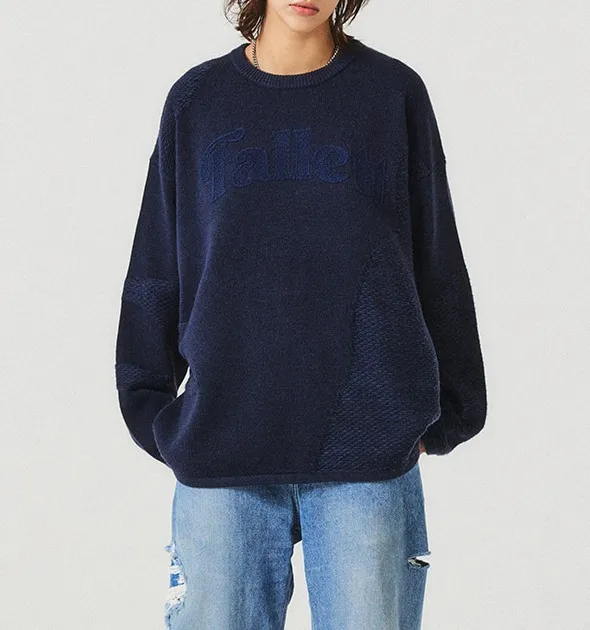 Wool Nylon Unisex Street Style Crew Neck