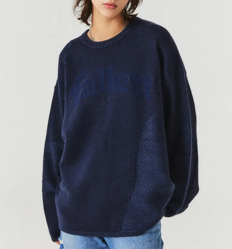 Wool Nylon Unisex Street Style Crew Neck