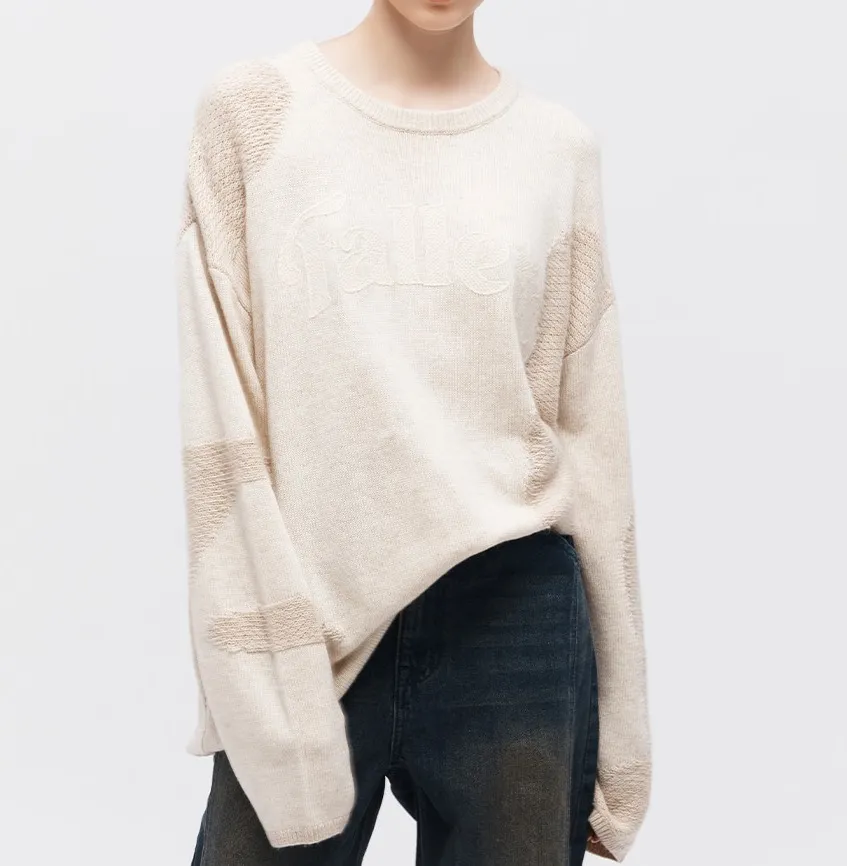 Wool Nylon Unisex Street Style Crew Neck