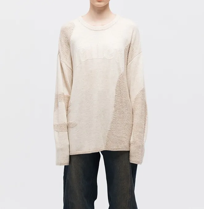 Wool Nylon Unisex Street Style Crew Neck