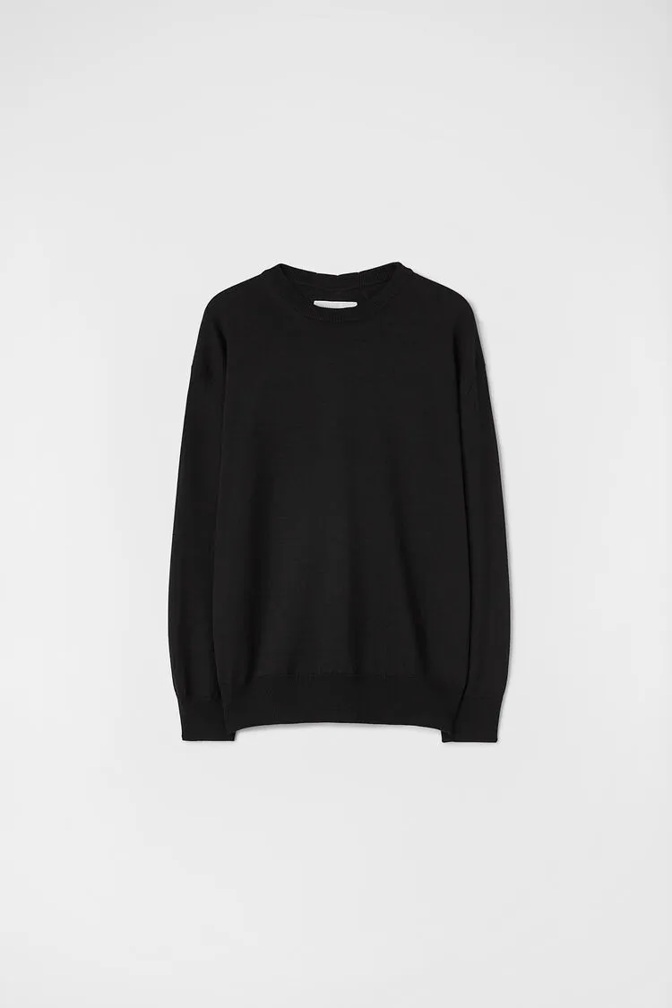 Wool Office Style Plain Casual Crew Neck Long Sleeves