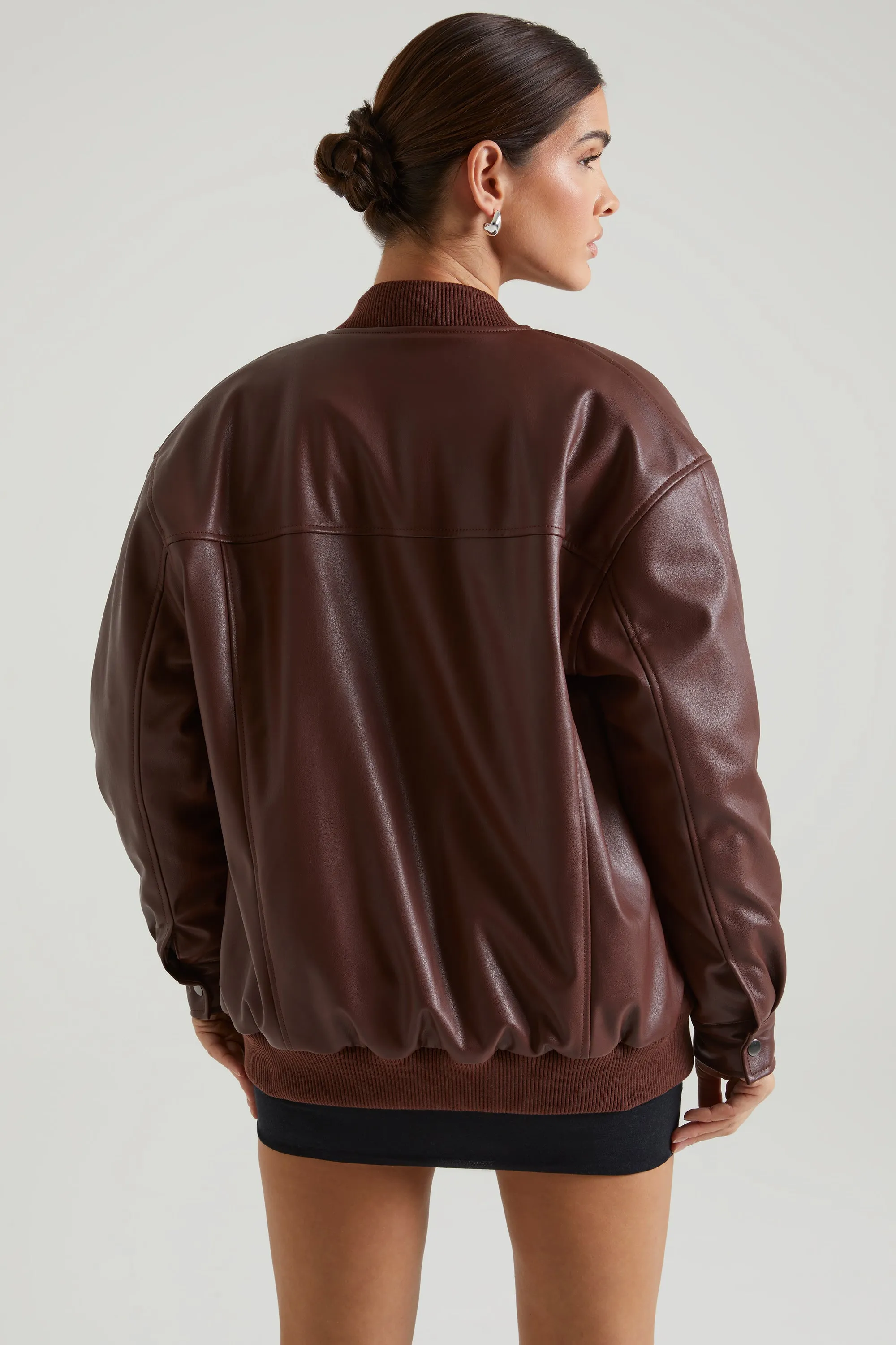 Brown Faux Leather Jacket