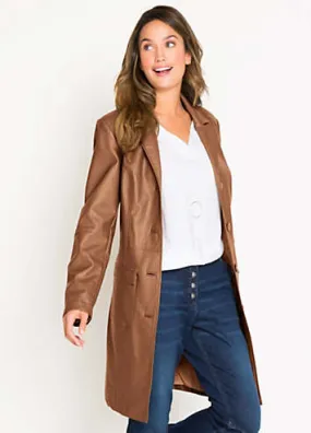 Faux Leather Trench Coat Look Again